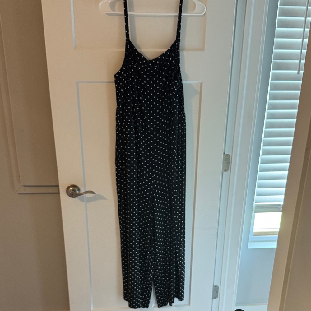 Old Navy Black and White Polka Dot Jumpsuit
